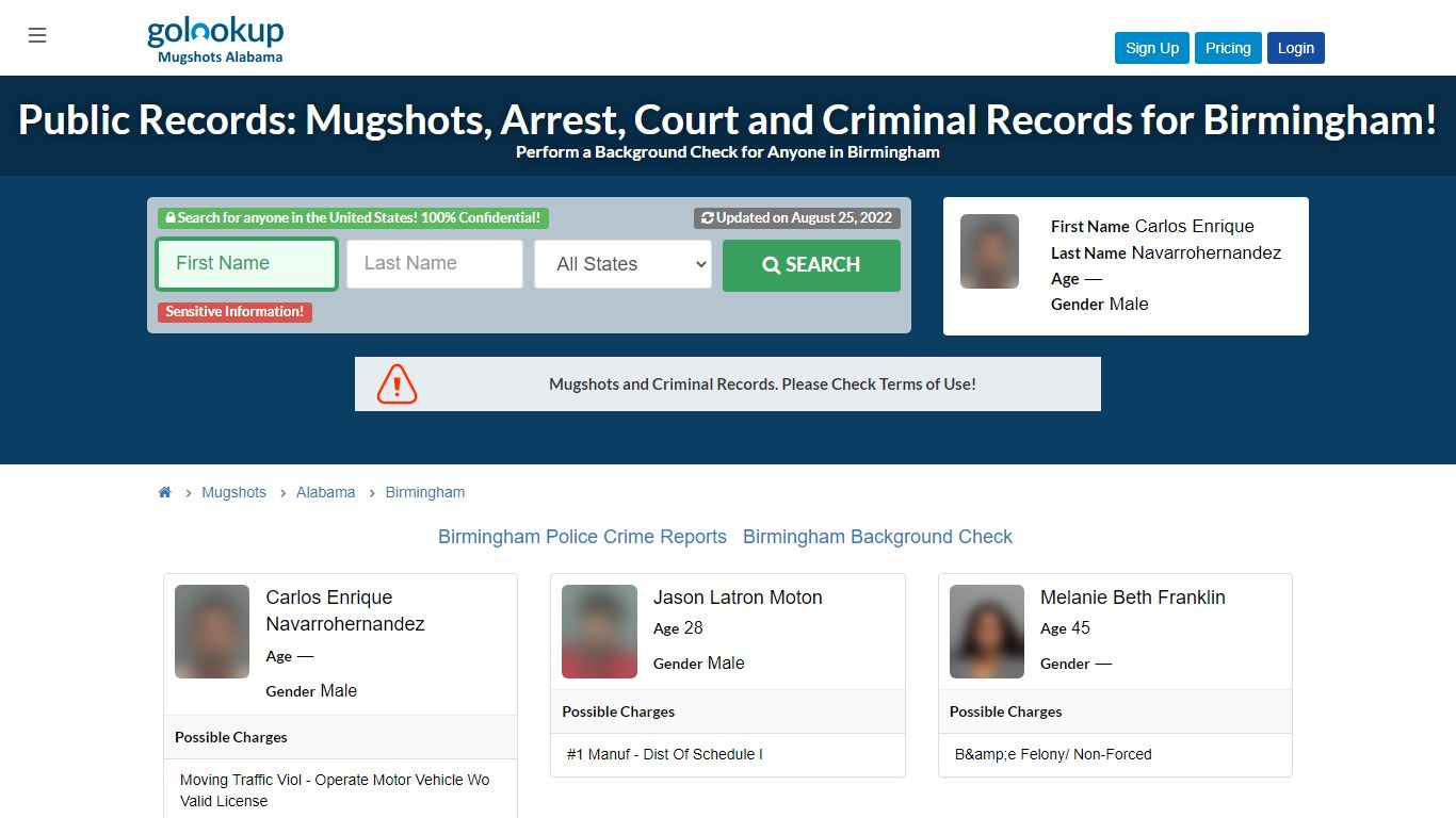 Mugshots Birmingham, Arrest Records Birmingham - GoLookUp